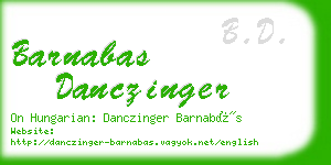 barnabas danczinger business card
